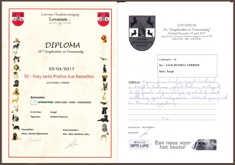 20170423 Bonheiden Diploma &#38; Verslag Praline